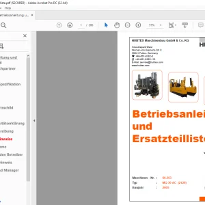 Hubtex Forklift MQ30 AC Betriebsanleitung_und_Ersatzteilliste Manual 60363