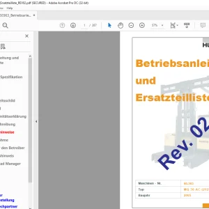 Hubtex Forklift MQ30 AC Betriebsanleitung_und_Ersatzteilliste Manual 60363
