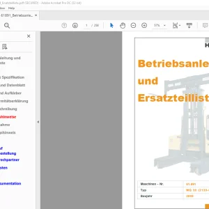 Hubtex Forklift MQ30 Betriebsanleitung_und_Ersatzteilliste Manual 61891
