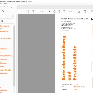 Hubtex Forklift MQ30AC Betriebsanleitung und Ersatzteilliste Manual 55609