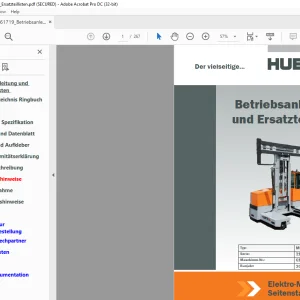 Hubtex Forklift MQ40 Betriebsanleitung und Ersatzteilliste Manual 61719 - PDF DOWNLOAD