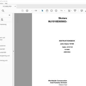 John Deere 1010E Skotare INSTRUKTIONSBOK F074990 - PDF DOWNLOAD