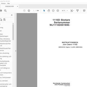 John Deere 1110D Skotare INSTRUKTIONSBOK OMF069365 - PDF DOWNLOAD