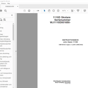 John Deere 1110D Skotare INSTRUKTIONSBOK OMF069365 - PDF DOWNLOAD