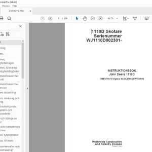 John Deere 1110D Skotare INSTRUKTIONSBOK OMF070975 - PDF DOWNLOAD