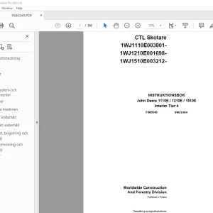 John Deere 1110E / 1210E / 1510E Interim Tier 4 INSTRUKTIONSBOK PDF