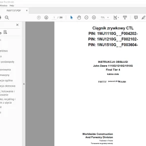 John Deere 1110G/1210G/1510G Final Tier 4 zrywkowy INSTRUKCJA OBSŁUGI PDF
