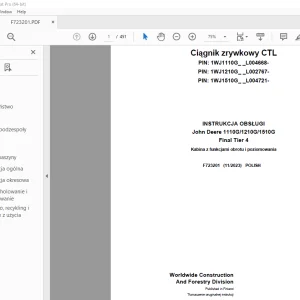 John Deere 1110G/1210G/1510G Final Tier 4 INSTRUKCJA OBSŁUGI PDF