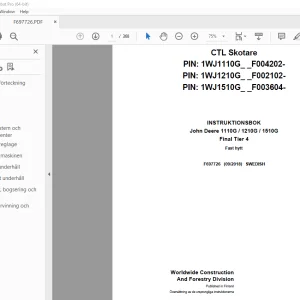 John Deere 1110G / 1210G / 1510G Final Tier 4 INSTRUKTIONSBOK PDF