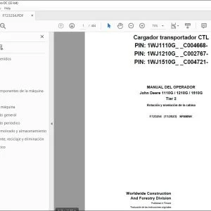 John Deere 1110G / 1210G / 1510G Tier 2 MANUAL DEL OPERADOR PDF