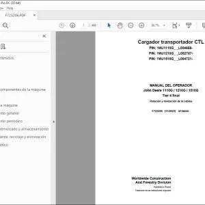 John Deere 1110G / 1210G / 1510G Tier 4 final MANUAL DEL OPERADOR PDF
