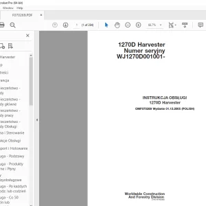 John Deere 1270D Harvester INSTRUKCJA OBSŁUGI OMF070269 - PDF DOWNLOAD