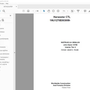 John Deere 1270E Interim Tier 4 Harwester INSTRUKCJA OBSŁUGI PDF