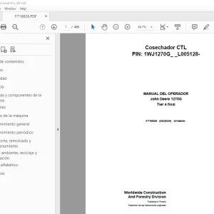 John Deere 1270G Tier 4 final Cosechador MANUAL DEL OPERADOR PDF