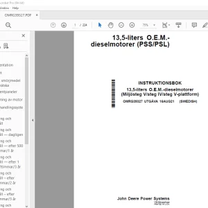 John Deere 13,5-liters dieselmotorer (PSS/PSL) INSTRUKTIONSBOK PDF
