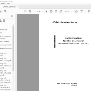 John Deere 13,6-liters dieselmotorer INSTRUKTIONSBOK OMDZ122919 PDF