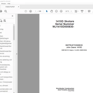 John Deere 1410D Skotare INSTRUKTIONSBOK OMF069378 - PDF DOWNLOAD