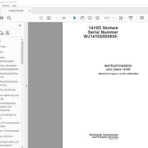 John Deere 1410D Skotare INSTRUKTIONSBOK OMF069378 - PDF DOWNLOAD