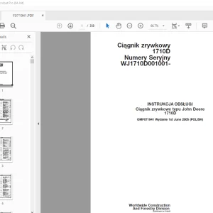 John Deere 1710D Ciągnik zrywkowy INSTRUKCJA OBSŁUGI OMF071941 PDF