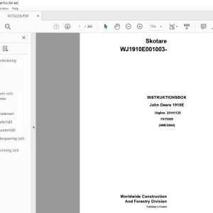 John Deere 1910E Skotare INSTRUKTIONSBOK F075028 - PDF DOWNLOAD