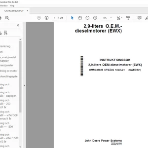 Bruksanvisning för John Deere 2,9L OEM Dieselmotorer (EWX) PDF