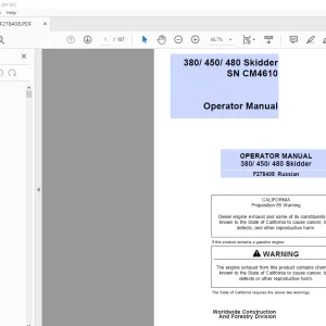 John Deere 380/450/480 Skidder Operator Manual F278408 – PDF DOWNLOAD
