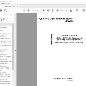 Bruksanvisning för John Deere 4,5L OEM Dieselmotorer (EWX) PDF