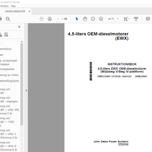 John Deere 4,5-liters OEM-dieselmotorer (EWX) INSTRUKTIONSBOK PDF