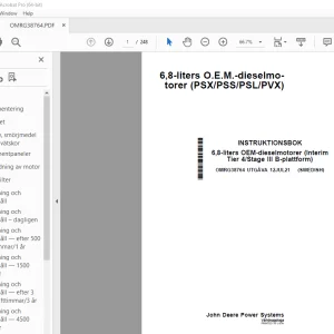 John Deere 6,8-liters dieselmotorer (PSX/PSS/PSL/PVX) INSTRUKTIONSBOK PDF