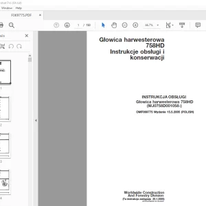 John Deere 758HD Głowica harwesterowa INSTRUKCJA OBSŁUGIPDF