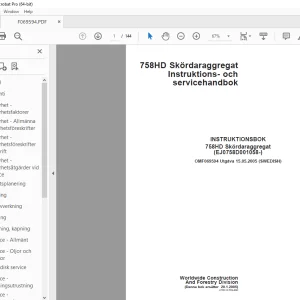 John Deere 758HD Skordaraggregat INSTRUKTIONSBOK OMF069594 PDF