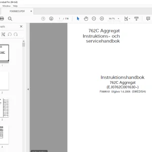 John Deere 762C Aggregat Instruktionshandbok F069803 - PDF DOWNLOAD