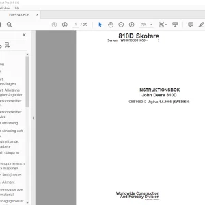 John Deere 810D Skotare INSTRUKTIONSBOK OMF069343 - PDF DOWNLOAD