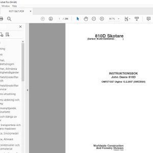 John Deere 810D Skotare INSTRUKTIONSBOK OMF071567 - PDF DOWNLOAD