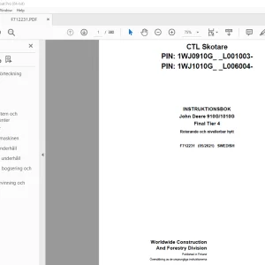 John Deere 910G/1010G Final Tier 4 Skotare INSTRUKTIONSBOK PDF