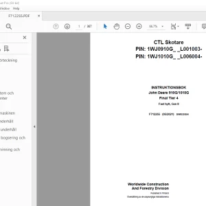 John Deere 910G 1010G Final Tier 4 Skotare Instruktionsbok PDF Download
