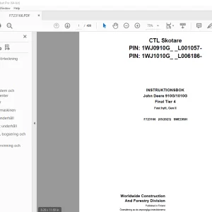 John Deere 910G/1010G Final Tier 4 Skotare INSTRUKTIONSBOK PDF