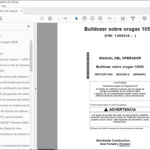 John Deere Bulldozer sobre orugas 1050K MANUAL DEL OPERADOR PDF