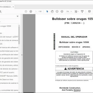 Manual del Operador John Deere Bulldozer 1050K PDF