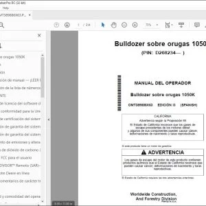 John Deere Bulldozer sobre 1050K MANUAL DEL OPERADOR PDF
