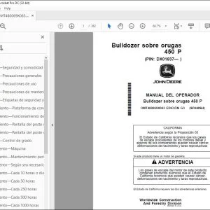 John Deere 450 P Bulldozer Sobre Orugas Manual del Operador PDF