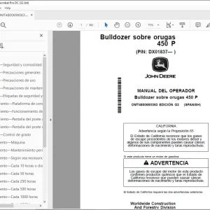 John Deere Bulldozer sobre orugas 450 P MANUAL DEL OPERADOR PDF