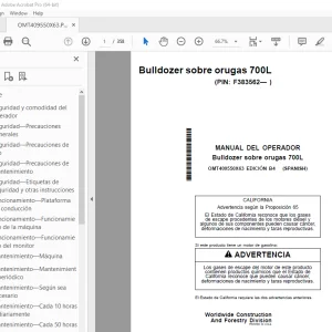 John Deere Bulldozer sobre orugas 700L MANUAL DEL OPERADOR PDF
