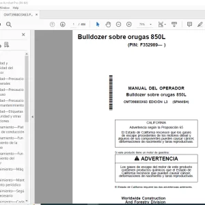 John Deere Bulldozer sobre orugas 850L MANUAL DEL OPERADOR - PDF DOWNLOAD