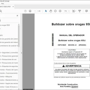 John Deere Bulldozer sobre orugas 950J MANUAL DEL OPERADOR PDF