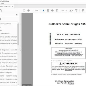 John Deere Bulldozers sobre orugas 1050J MANUAL DEL OPERADOR PDF