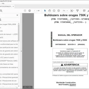 John Deere Bulldozers sobre 750K y 850K MANUAL DEL OPERADOR PDF