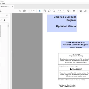 John Deere C Series Cummins Engines Operator Manual 969900 PDF