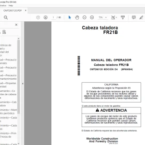 John Deere Cabeza taladora FR21B MANUAL DEL OPERADOR OMT260120 PDF