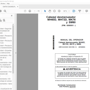 John Deere Cabezal MH60D, MH72D, MK76 y SM60 MANUAL DEL OPERADOR PDF